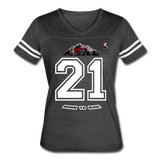 Women’s Born To Ride Graphic Varsity Tee; UTV, ATV, MX - vintage smoke/white