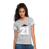 Women’s Born To Ride Graphic Varsity Tee; UTV, ATV, MX - heather gray/white