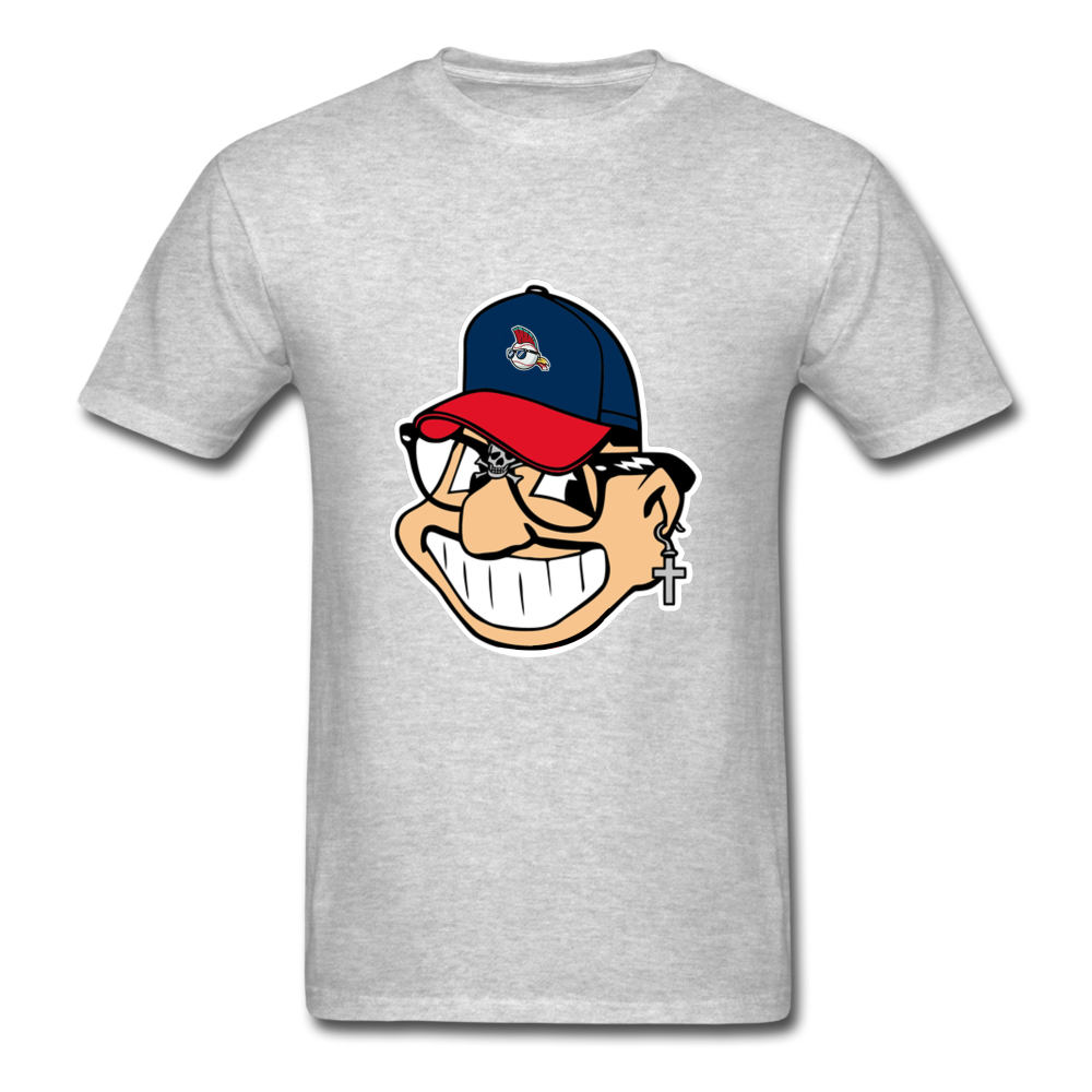 Classic Major League Graphic Tee: Wild Thing, Jobu, Indians, Cleveland - heather gray