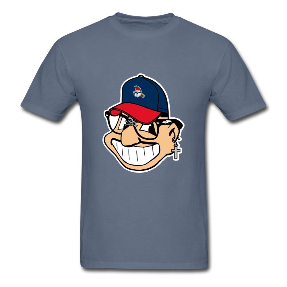 Classic Major League Graphic Tee: Wild Thing, Jobu, Indians, Cleveland - denim