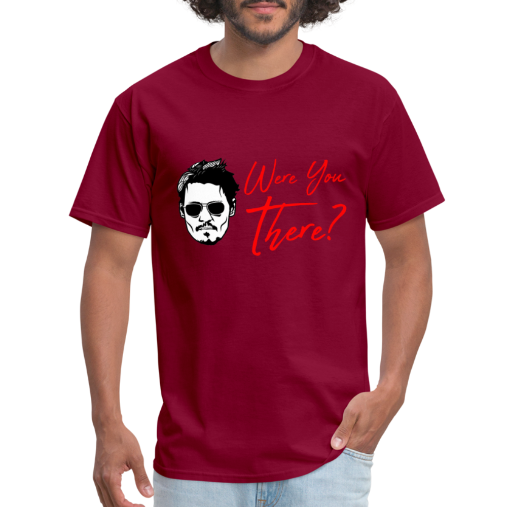 Johnny Depp Where You There? Graphic Tee - burgundy