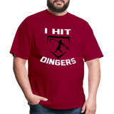 Swingman Baseball I Hit Dingers Graphic Tee - dark red