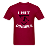 Swingman Baseball I Hit Dingers Graphic Tee - dark red