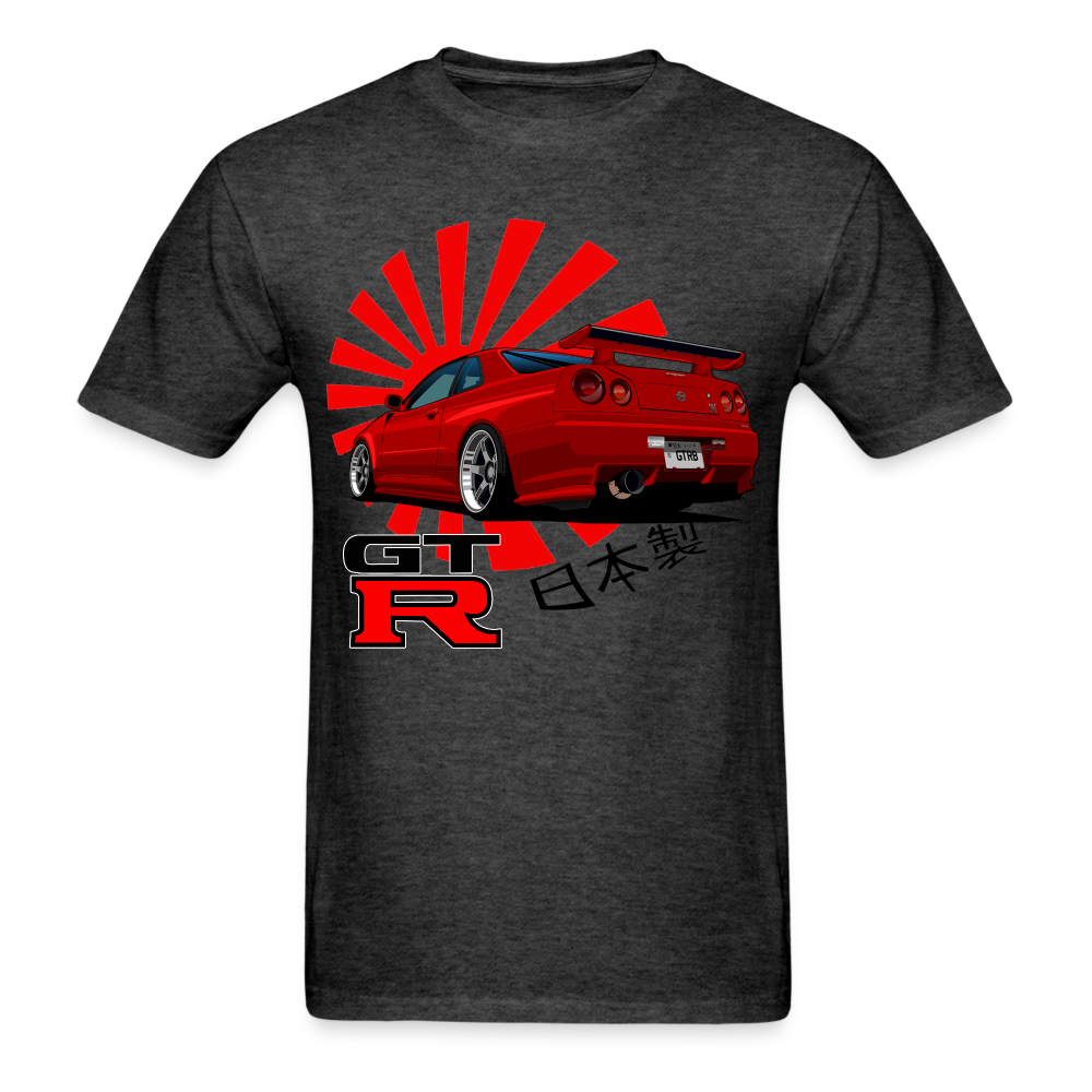 Custom JDM Tuner Nissan GTR R34 Skyline Graphic Tee - heather black