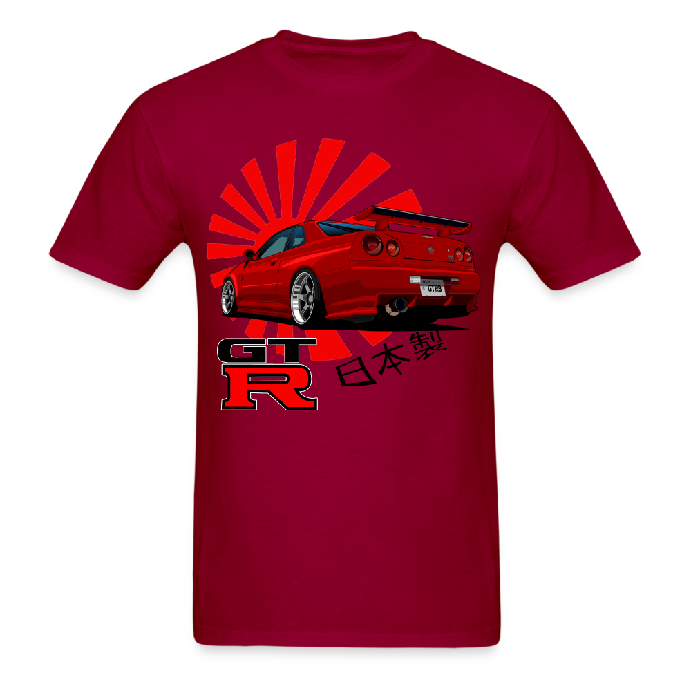 Custom JDM Tuner Nissan GTR R34 Skyline Graphic Tee - dark red