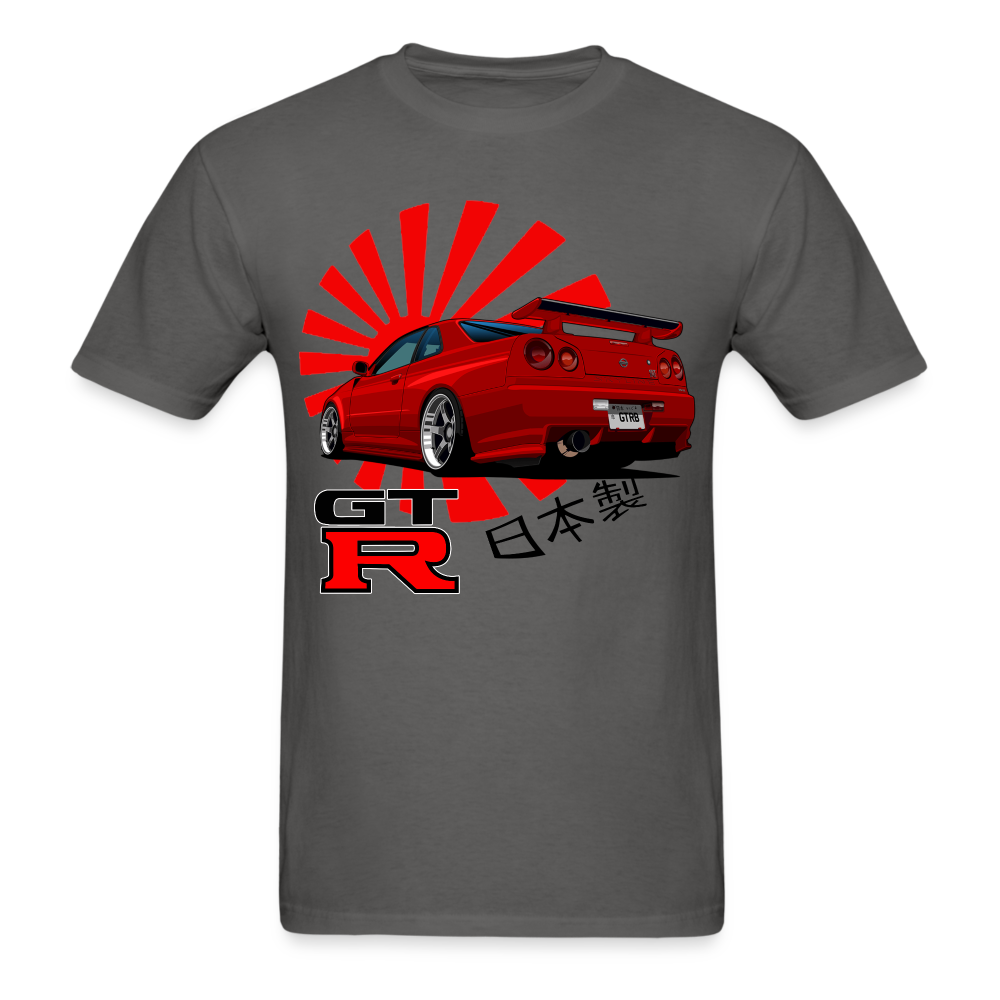 Custom JDM Tuner Nissan GTR R34 Skyline Graphic Tee - charcoal