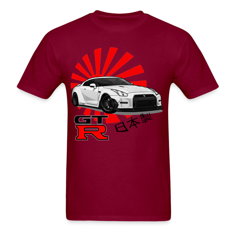 Custom JDM Tuner Nissan GTR R35 Graphic Tee - burgundy