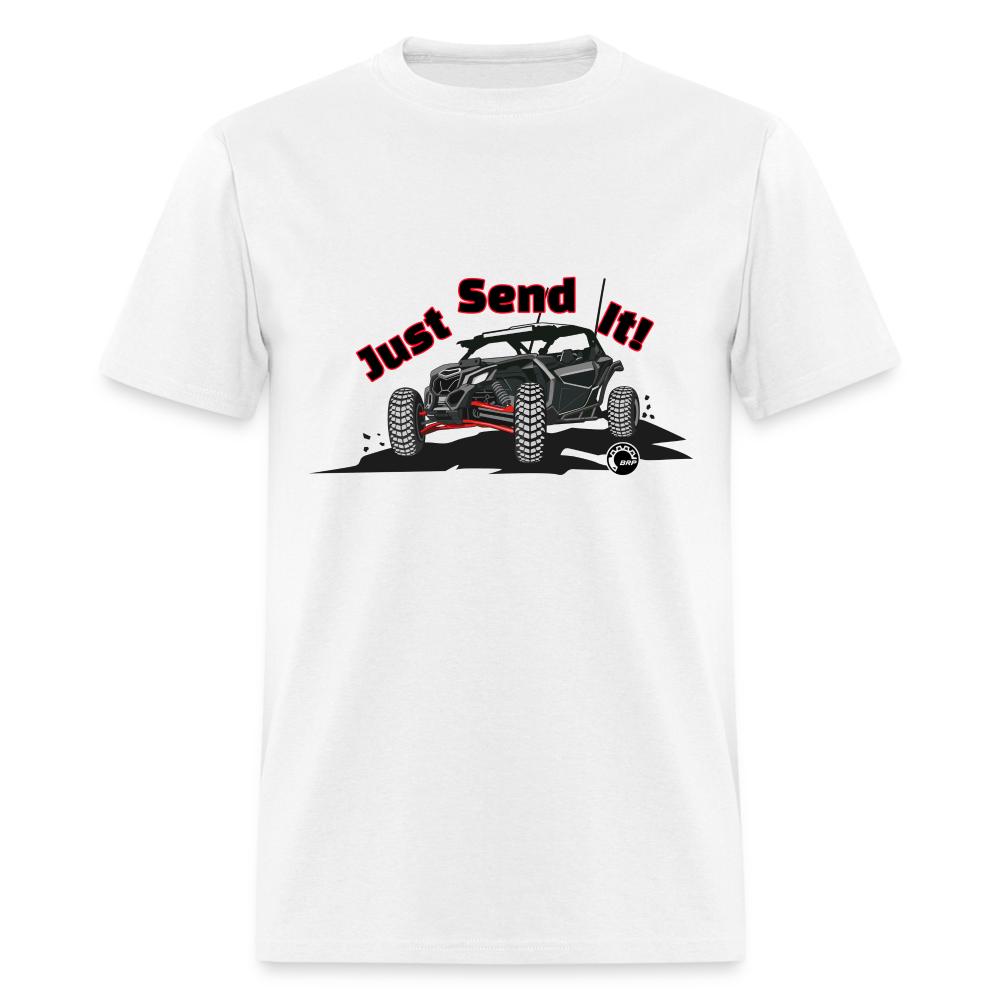 Just Send It SxS Custom Graphic Tee; RZR, Talon, KRX, Can-am, - white