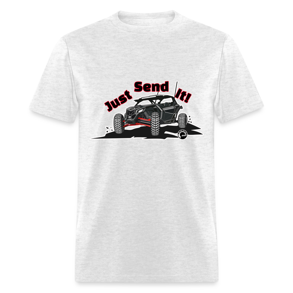 Just Send It SxS Custom Graphic Tee; RZR, Talon, KRX, Can-am, - light heather gray