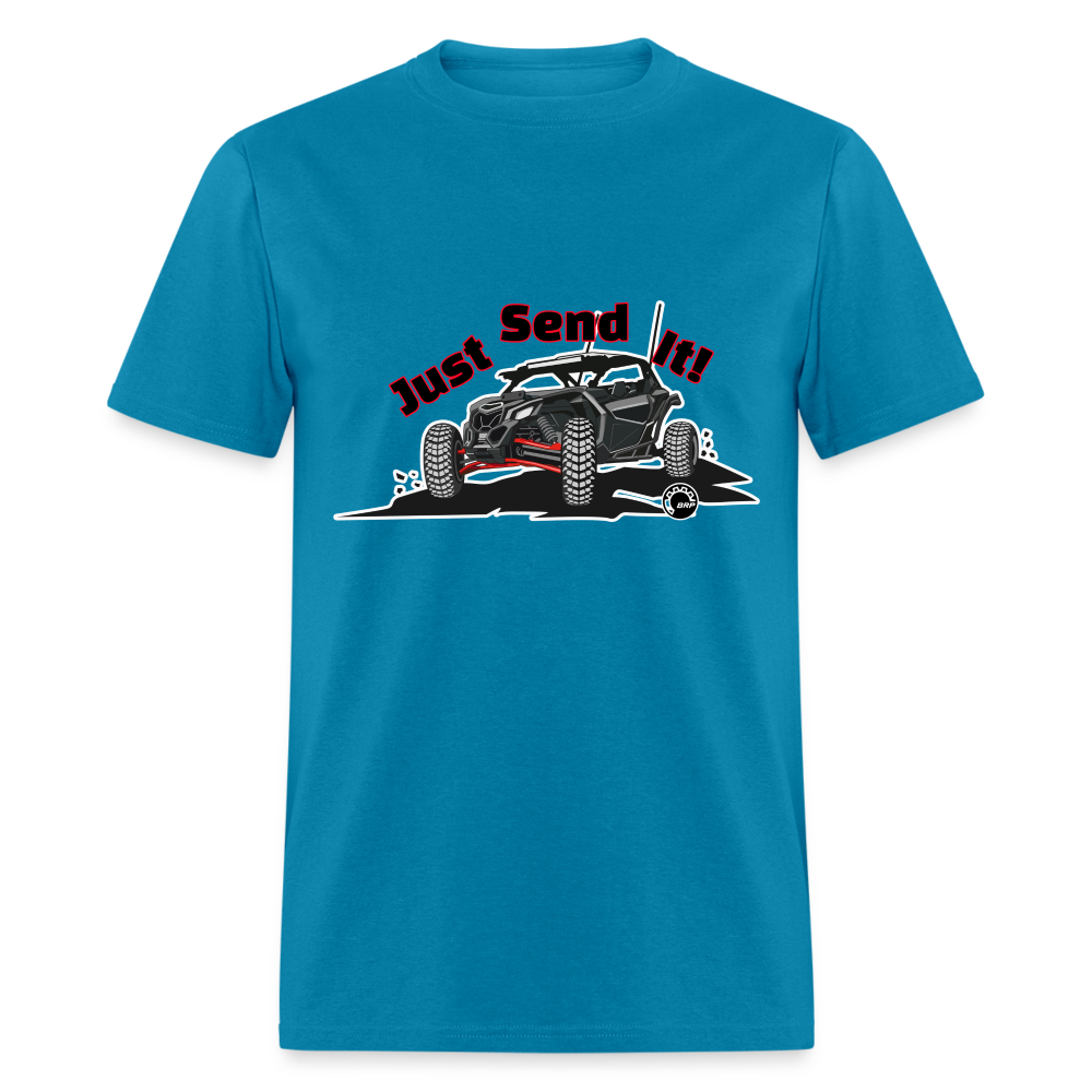 Just Send It SxS Custom Graphic Tee; RZR, Talon, KRX, Can-am, - turquoise