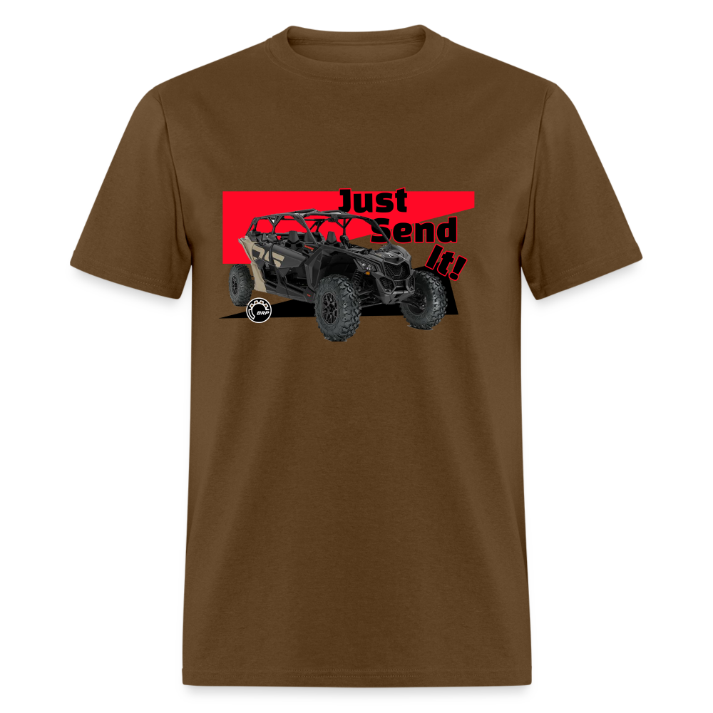 Just Send It SxS Custom Graphic Tee; RZR, Talon, KRX, Can-am, - brown