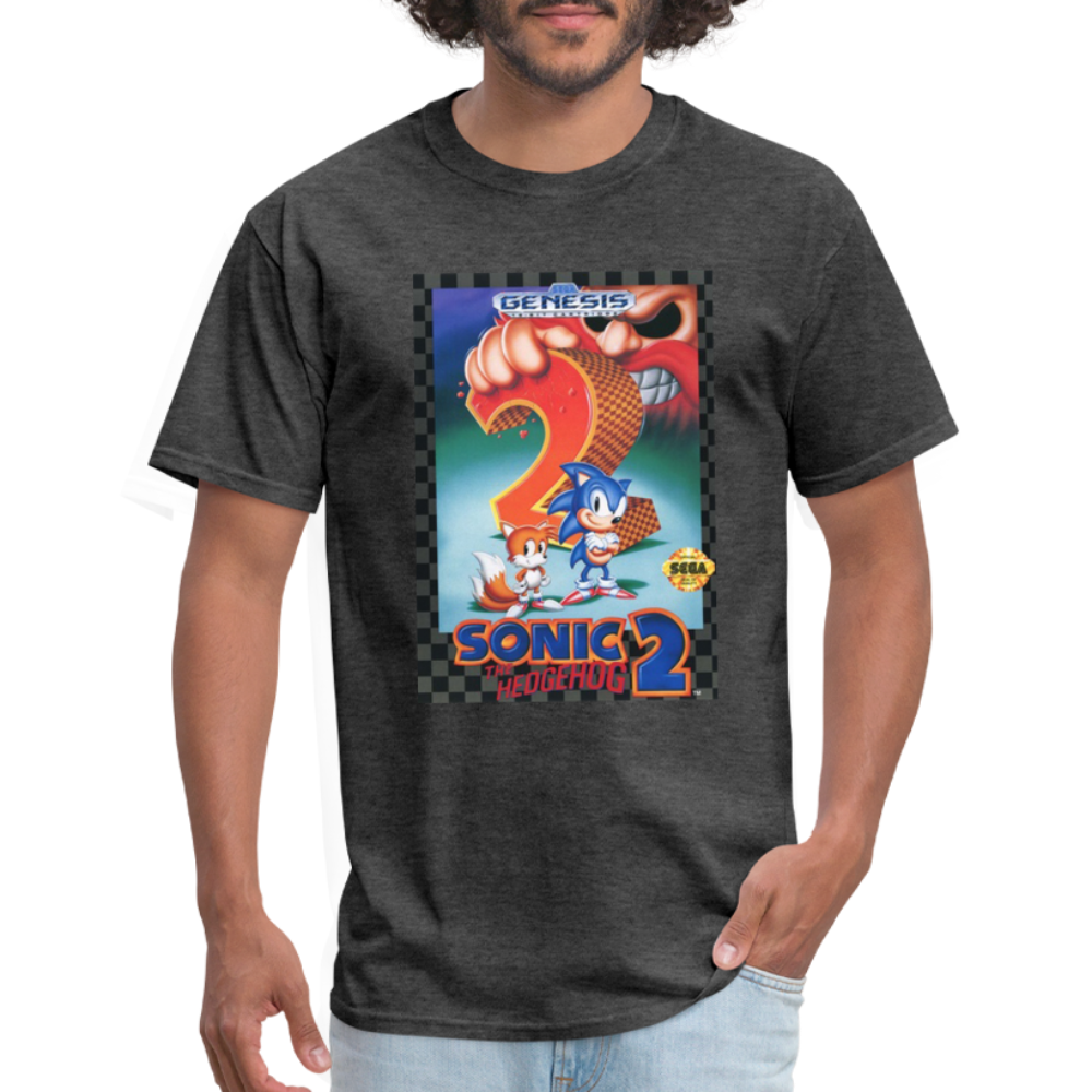 Sonic 1 Cover Art Graphic Tee - heather black