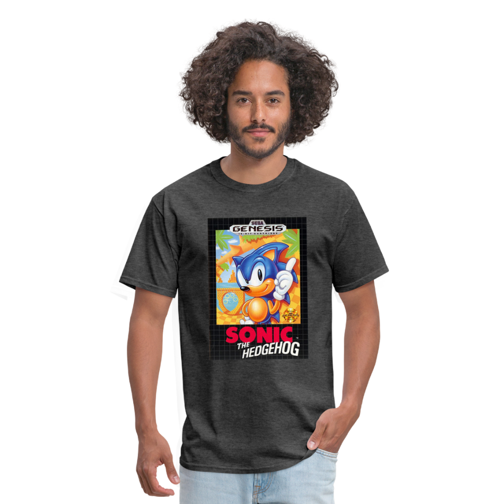 Sonic 1 Cover Art Graphic Tee - heather black