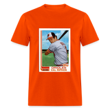 Custom 1982 Topps Cal Ripken Jr. Rookie Card Graphic Tee - orange
