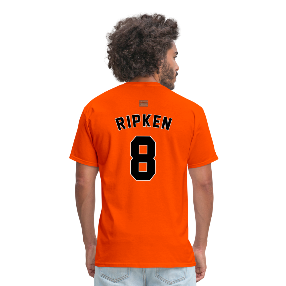 Custom 1982 Topps Cal Ripken Jr. Rookie Card Graphic Tee - orange