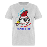 Classic Major League Mens Graphic Tee: Wild Thing, Jobu, Indians, Cleveland - heather gray