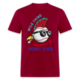 Classic Major League Mens Graphic Tee: Wild Thing, Jobu, Indians, Cleveland - dark red