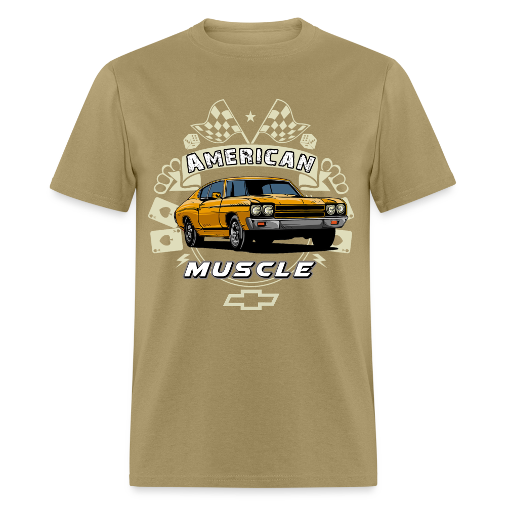 Chevy Muscle Chevelle Graphic Tee - khaki