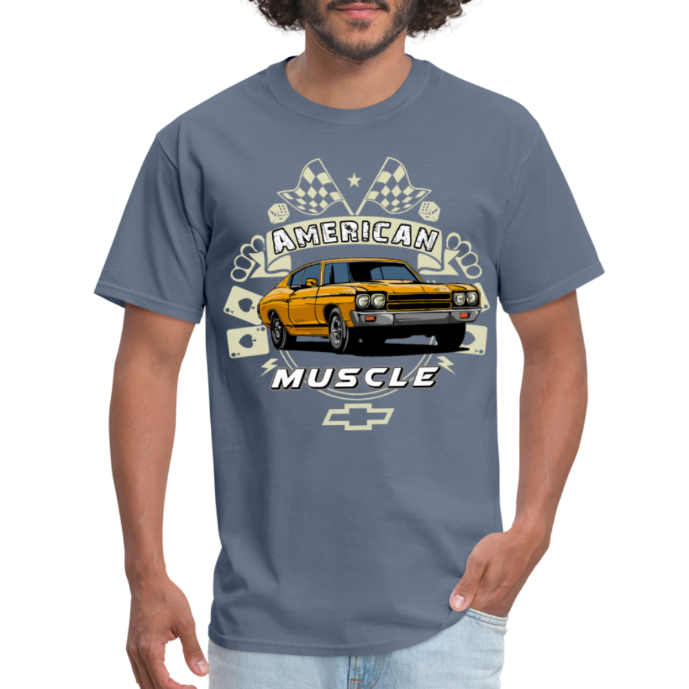 Chevy Muscle Chevelle Graphic Tee - denim